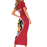 Custom Trinidad and Tobago Football Short Sleeve Bodycon Dress 2025 Go Champions - Wonder Print Shop