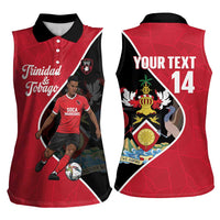 Custom Trinidad and Tobago Football Women Sleeveless Polo Shirt 2025 Go Champions - Wonder Print Shop