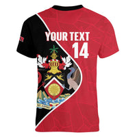 Custom Trinidad and Tobago Football Women V-Neck T-Shirt 2025 Go Champions - Wonder Print Shop