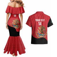 Custom Mexico Football Couples Matching Mermaid Dress and Hawaiian Shirt Tu Puedes El Tricolor Red - Wonder Print Shop