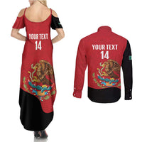 Custom Mexico Football Couples Matching Summer Maxi Dress and Long Sleeve Button Shirt Tu Puedes El Tricolor Red - Wonder Print Shop