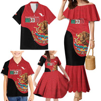 Custom Mexico Football Family Matching Mermaid Dress and Hawaiian Shirt Tu Puedes El Tricolor Red - Wonder Print Shop