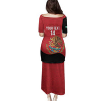 Custom Mexico Football Family Matching Puletasi and Hawaiian Shirt Tu Puedes El Tricolor Red - Wonder Print Shop