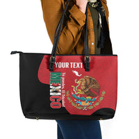 Custom Mexico Football Leather Tote Bag Tu Puedes El Tricolor Red - Wonder Print Shop