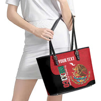 Custom Mexico Football Leather Tote Bag Tu Puedes El Tricolor Red - Wonder Print Shop