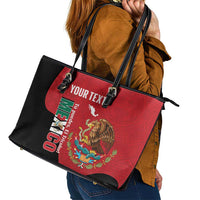 Custom Mexico Football Leather Tote Bag Tu Puedes El Tricolor Red - Wonder Print Shop