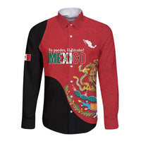 Custom Mexico Football Long Sleeve Button Shirt Tu Puedes El Tricolor Red - Wonder Print Shop