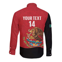 Custom Mexico Football Long Sleeve Button Shirt Tu Puedes El Tricolor Red - Wonder Print Shop