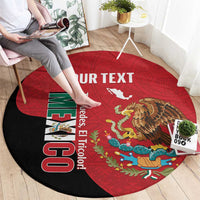 Custom Mexico Football Round Carpet Tu Puedes El Tricolor Red - Wonder Print Shop
