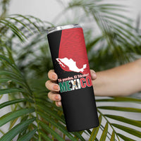 Custom Mexico Football Skinny Tumbler Tu Puedes El Tricolor Red - Wonder Print Shop