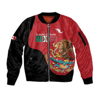 Custom Mexico Football Sleeve Zip Bomber Jacket Tu Puedes El Tricolor Red - Wonder Print Shop