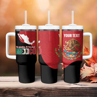 Custom Mexico Football Tumbler With Handle Tu Puedes El Tricolor Red - Wonder Print Shop