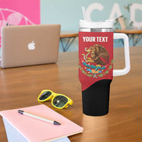 Custom Mexico Football Tumbler With Handle Tu Puedes El Tricolor Red - Wonder Print Shop