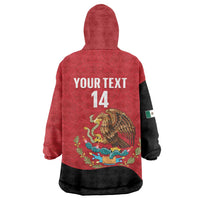 Custom Mexico Football Wearable Blanket Hoodie Tu Puedes El Tricolor Red - Wonder Print Shop