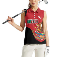 Custom Mexico Football Women Sleeveless Polo Shirt Tu Puedes El Tricolor Red - Wonder Print Shop
