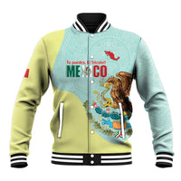 Custom Mexico Football Baseball Jacket Tu Puedes El Tricolor Cyan - Wonder Print Shop