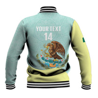 Custom Mexico Football Baseball Jacket Tu Puedes El Tricolor Cyan - Wonder Print Shop