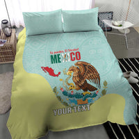 Custom Mexico Football Bedding Set Tu Puedes El Tricolor Cyan - Wonder Print Shop