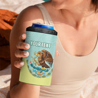 Custom Mexico Football 4 in 1 Can Cooler Tumbler Tu Puedes El Tricolor Cyan - Wonder Print Shop