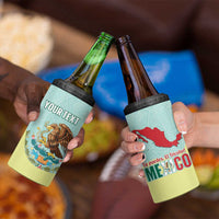 Custom Mexico Football 4 in 1 Can Cooler Tumbler Tu Puedes El Tricolor Cyan - Wonder Print Shop