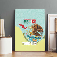 Custom Mexico Football Canvas Wall Art Tu Puedes El Tricolor Cyan - Wonder Print Shop