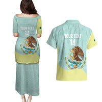 Custom Mexico Football Couples Matching Puletasi and Hawaiian Shirt Tu Puedes El Tricolor Cyan - Wonder Print Shop