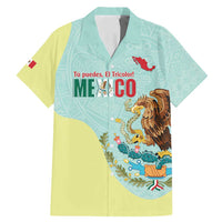 Custom Mexico Football Family Matching Mermaid Dress and Hawaiian Shirt Tu Puedes El Tricolor Cyan - Wonder Print Shop