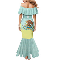 Custom Mexico Football Family Matching Mermaid Dress and Hawaiian Shirt Tu Puedes El Tricolor Cyan - Wonder Print Shop