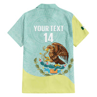 Custom Mexico Football Family Matching Off The Shoulder Long Sleeve Dress and Hawaiian Shirt Tu Puedes El Tricolor Cyan - Wonder Print Shop