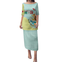 Custom Mexico Football Family Matching Puletasi and Hawaiian Shirt Tu Puedes El Tricolor Cyan - Wonder Print Shop