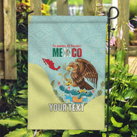Custom Mexico Football Garden Flag Tu Puedes El Tricolor Cyan - Wonder Print Shop