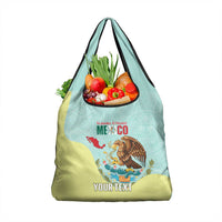 Custom Mexico Football Grocery Bag Tu Puedes El Tricolor Cyan - Wonder Print Shop