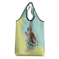 Custom Mexico Football Grocery Bag Tu Puedes El Tricolor Cyan - Wonder Print Shop