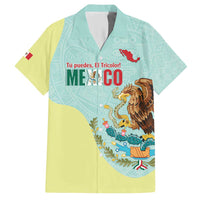 Custom Mexico Football Hawaiian Shirt Tu Puedes El Tricolor Cyan - Wonder Print Shop