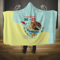 Custom Mexico Football Hooded Blanket Tu Puedes El Tricolor Cyan - Wonder Print Shop