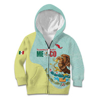 Custom Mexico Football Kid Hoodie Tu Puedes El Tricolor Cyan - Wonder Print Shop