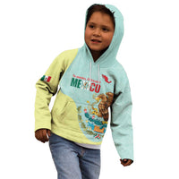Custom Mexico Football Kid Hoodie Tu Puedes El Tricolor Cyan - Wonder Print Shop