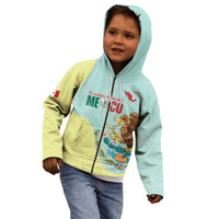 Custom Mexico Football Kid Hoodie Tu Puedes El Tricolor Cyan - Wonder Print Shop