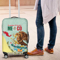 Custom Mexico Football Luggage Cover Tu Puedes El Tricolor Cyan - Wonder Print Shop