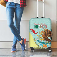 Custom Mexico Football Luggage Cover Tu Puedes El Tricolor Cyan - Wonder Print Shop