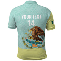 Custom Mexico Football Polo Shirt Tu Puedes El Tricolor Cyan - Wonder Print Shop