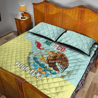Custom Mexico Football Quilt Bed Set Tu Puedes El Tricolor Cyan - Wonder Print Shop