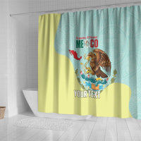Custom Mexico Football Shower Curtain Tu Puedes El Tricolor Cyan - Wonder Print Shop