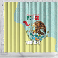 Custom Mexico Football Shower Curtain Tu Puedes El Tricolor Cyan - Wonder Print Shop