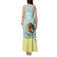 Custom Mexico Football Tank Maxi Dress Tu Puedes El Tricolor Cyan - Wonder Print Shop