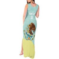 Custom Mexico Football Tank Maxi Dress Tu Puedes El Tricolor Cyan - Wonder Print Shop