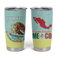 Custom Mexico Football Tumbler Cup Tu Puedes El Tricolor Cyan - Wonder Print Shop