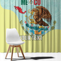 Custom Mexico Football Window Curtain Tu Puedes El Tricolor Cyan - Wonder Print Shop