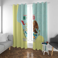 Custom Mexico Football Window Curtain Tu Puedes El Tricolor Cyan - Wonder Print Shop