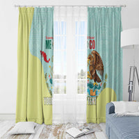 Custom Mexico Football Window Curtain Tu Puedes El Tricolor Cyan - Wonder Print Shop